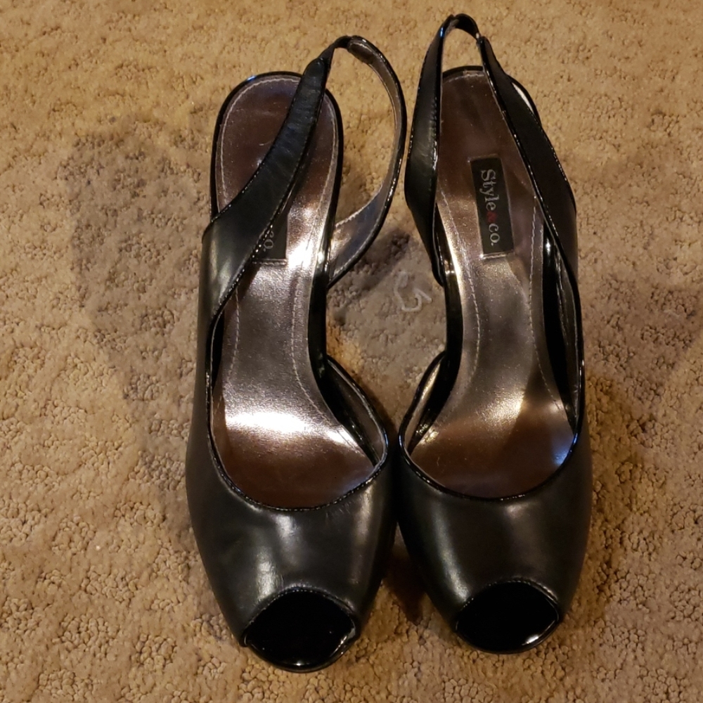 Open toe Leather heel